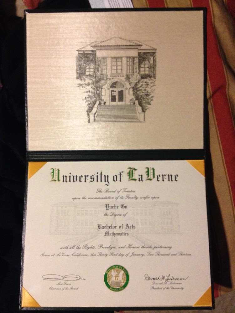What are the majors of La Verne University diploma?